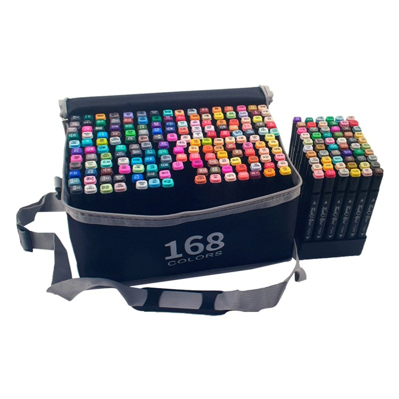 Traje de marcador 168 pincel de color marcador de doble cabeza 80 color traje de pintura para niños 24 marcador aceitoso de color