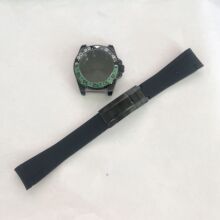 GMT 黑色表壳316L不锈钢40mm平蓝宝玻璃硅胶表带适装NH35/36机芯