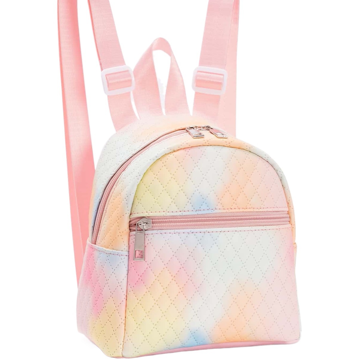 Foreign Trade Cross-border Hot-selling Backpack Women's Rainbow Multicolor PU Quilted Mini Backpack Fashion Casual High-end Sense Schoolbag