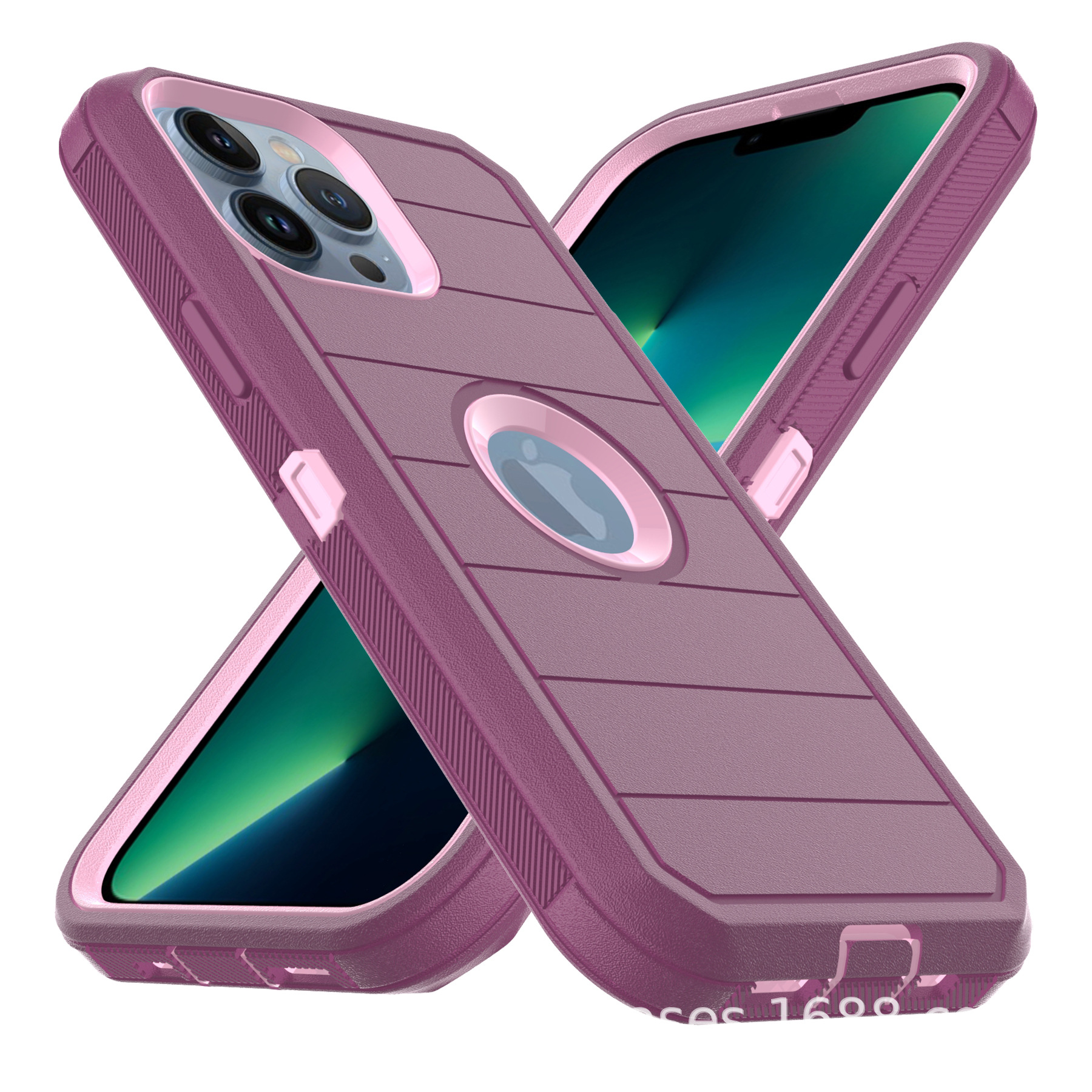 Aplicable a IPHONE 15 tres en uno Carcasa protectora de robot rayado tres en uno con clip trasero