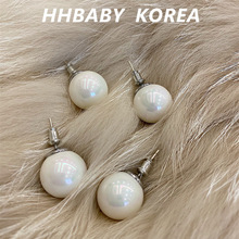 【HHBABY】巨好看!韩国进口 轻奢珍珠耳环珠光泽感气质百搭耳钉