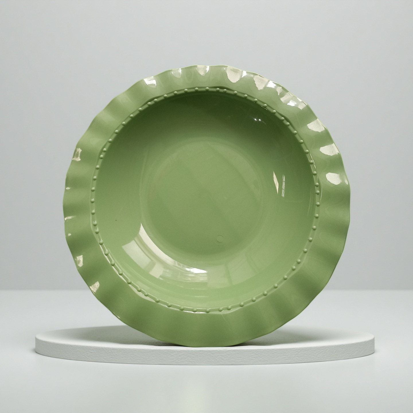 Plato de sombrero de paja de 8 pulgadas plato de pastel creativo de viento de crema PP plato de frutas caseras de porcelana de bocadillos de platos fríos más profundos
