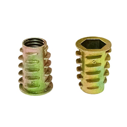 Inch alloy uninserted internal and external thread nut 5/32 3/16 1/4 5/16 3/8 with inserted internal and external thread nut