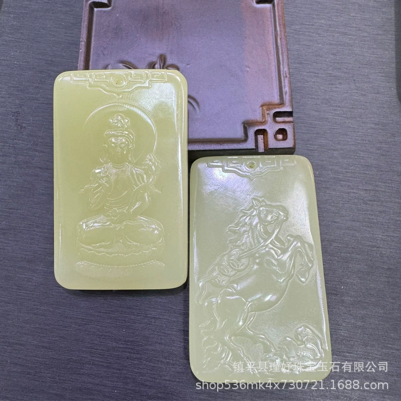 Organic protective amulet, double-sided pendant, carved accessory
