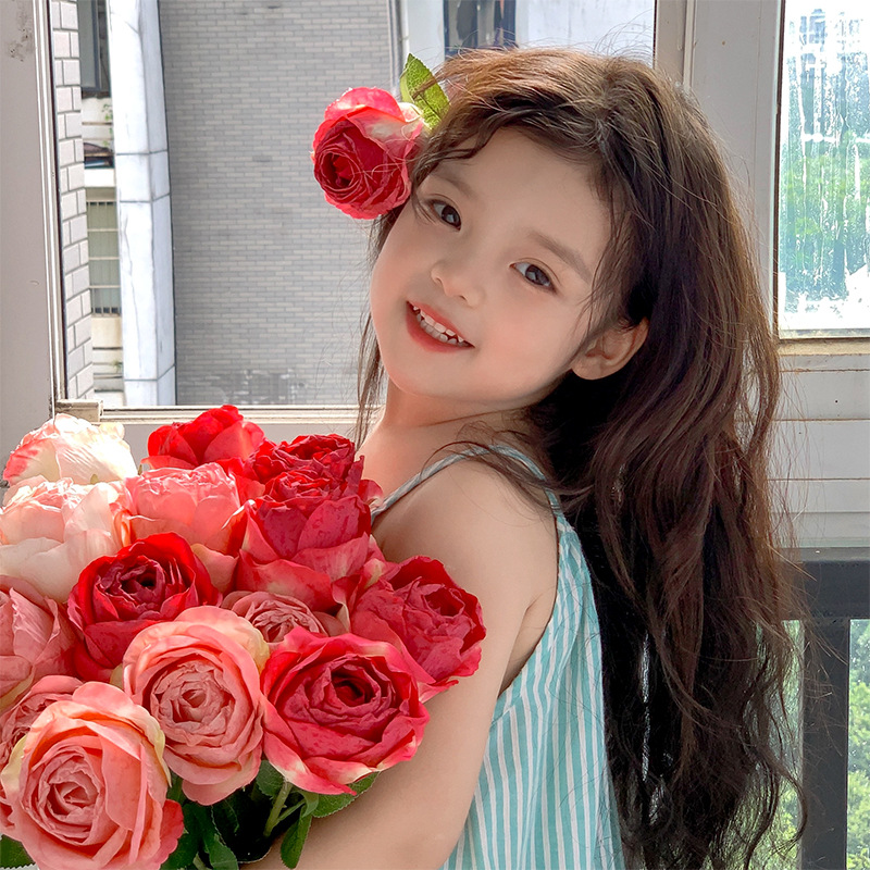 Ins celebrity fire-baked simulated rose with crispy edges, fake rose, home, wedding, photography prop manufacturer wholesale