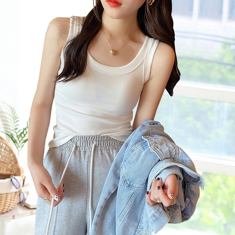 Summer New Cleanser Inner Tight Camisole Women's Outer Wear Beautiful Back Base Shirt Top Sleeveless T-shirt Summer New Cleanser Inner Tight Camisole Women's Outer Wear Beautiful Back Base Shirt Top Sleeveless T-shirt
