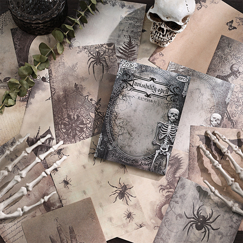 Código Xuanji no adhesivo libro de material retrógrado tela de mano material de decoración DIY mensaje libro de notas