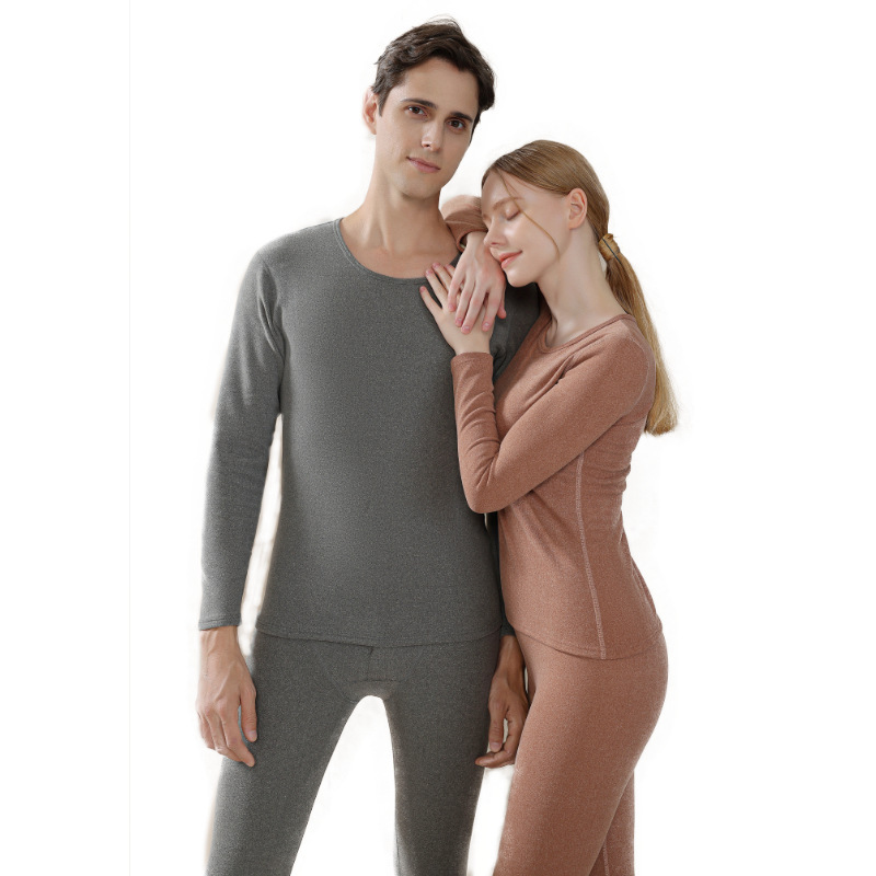 2025秋冬 バンテージ加工保温下着 レディースセット AB面起毛 メンズ秋服 秋パンツ 保温服 裏起毛 厚手|undefined