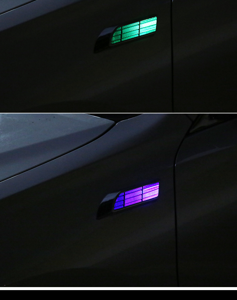 Fake Air Outlet Modified to Decorate Car Solar Flash Tail Light Charging Warning Flash Light to Prevent Rear-End Collision