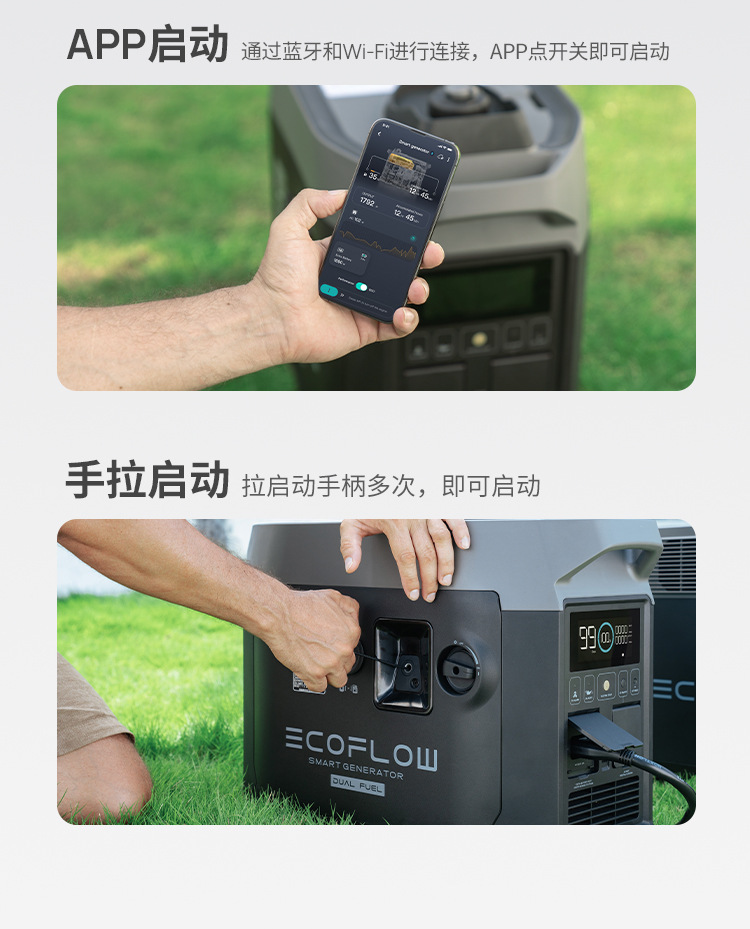 Ecoflow Zhenghao Intelligent Dual-Fuel Generator Oil and Gas Dual-Purpose Automatic Start and Stop 1800W 1600W