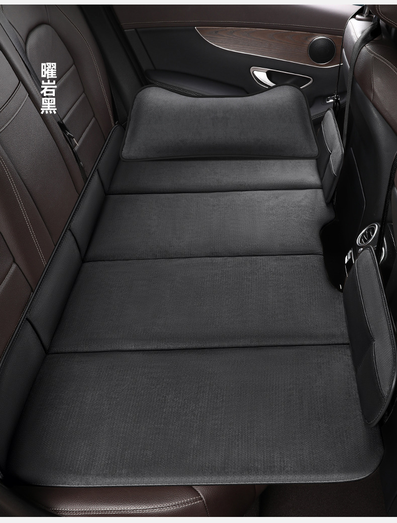 New Double-Sided Car Travel Bed, Portable Travel Car Mattress for Sleeping with Headrest, Foldable Bed for the Back Seat of the Car