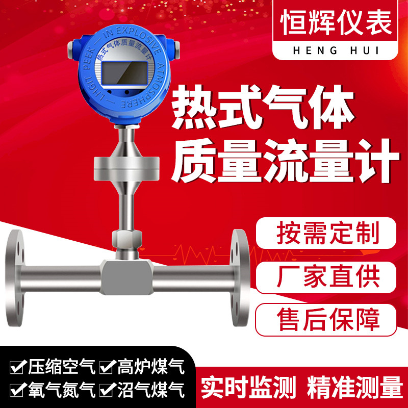 热式气体质量流量计智能管道式流量压缩空气多气体适用