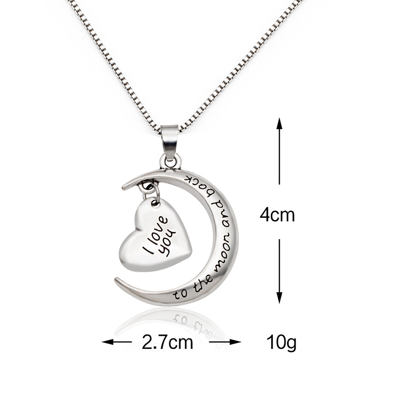 1 Piece Mama Simple Style Letter Moon Heart Shape Alloy Plating Mother's Day Women's Pendant Necklace display picture 1