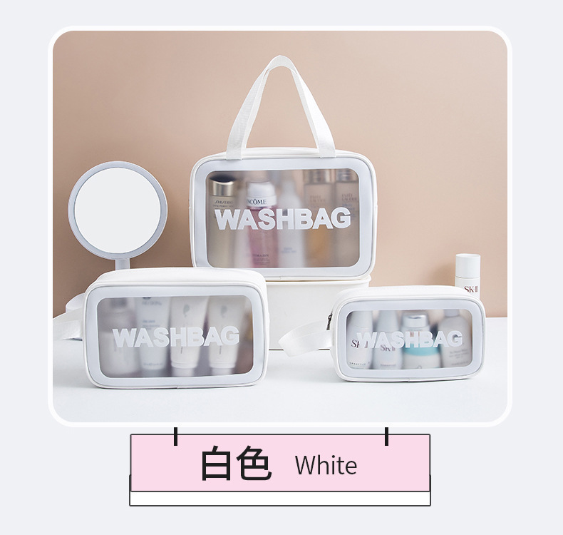 PU impermeable esmerilado bolsa de cosméticos de gran capacidad de alta apariencia bolsa de almacenamiento cosmético Portátil Bolsa de lavado al por mayor