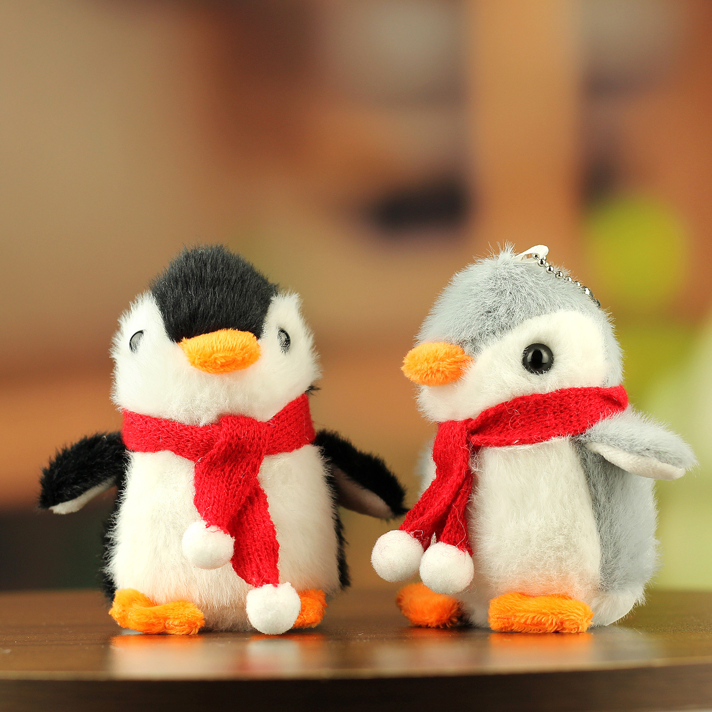 Cute pingüino peluche pequeño cónyuge dibujos animados muñeca muñeca peluche juguetes pareja llaveros bolsos colgantes