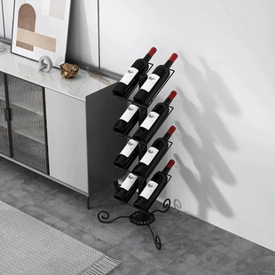 Rotatable Red Wine Display Rack, Modern Minimalist Living Room Red Wine Display Rack, Floor-Standing Wine Rack