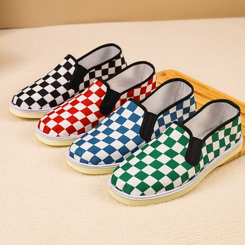 Тканевая обувь Низкое состояние с плоской подошвой Женская обувь на каблуке с низким ртом Old Mile Bottom Пекинская хлопчатобумажная Тканевая обувь на плоской подошве Шитая резиновая обувь для мам