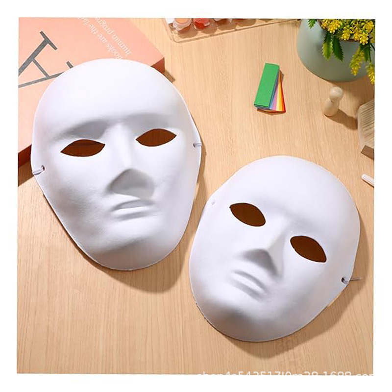 Ópera de Pekín máscara de Facebook DIY máscara de pulpa de embrión blanco máscara de graffiti para niños accesorios hechos a mano para hombres y mujeres