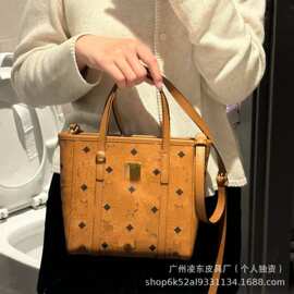 mc新款菜篮子m印花迷你托特包通勤逛街单肩斜挎包时尚百搭手提包