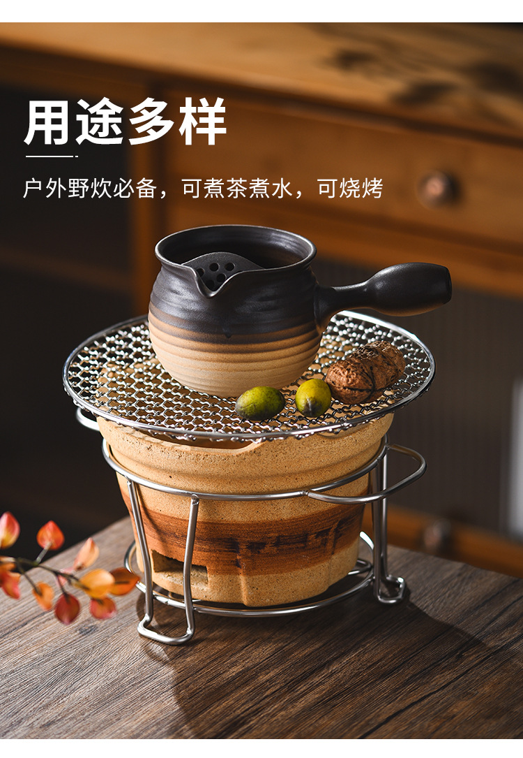 围炉煮茶陶土炭炉日式户外老式打边炉火锅家用围炉红泥酒精烧烤炉 pic 11