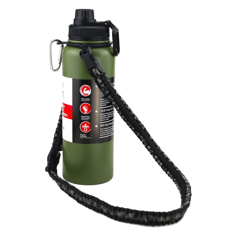 Amazon botella de agua caliente taza de agua portátil cuerda trenzada espacio olla Acero inoxidable deportes hervidor