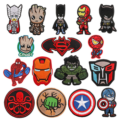 Cartoon Avengers Marvel anime character embroidered cloth patch Iron Man children's clothing hat embroidered accessories patch label