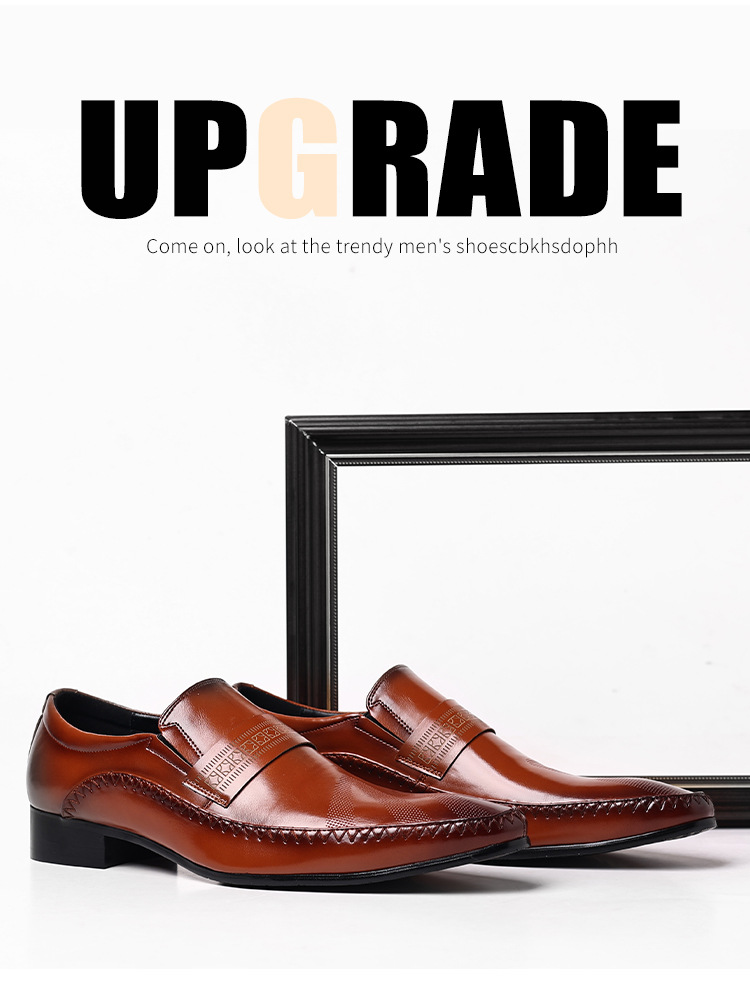 Leather shoes men's summer new breathable new business formal men's casual shoes_voghion.com