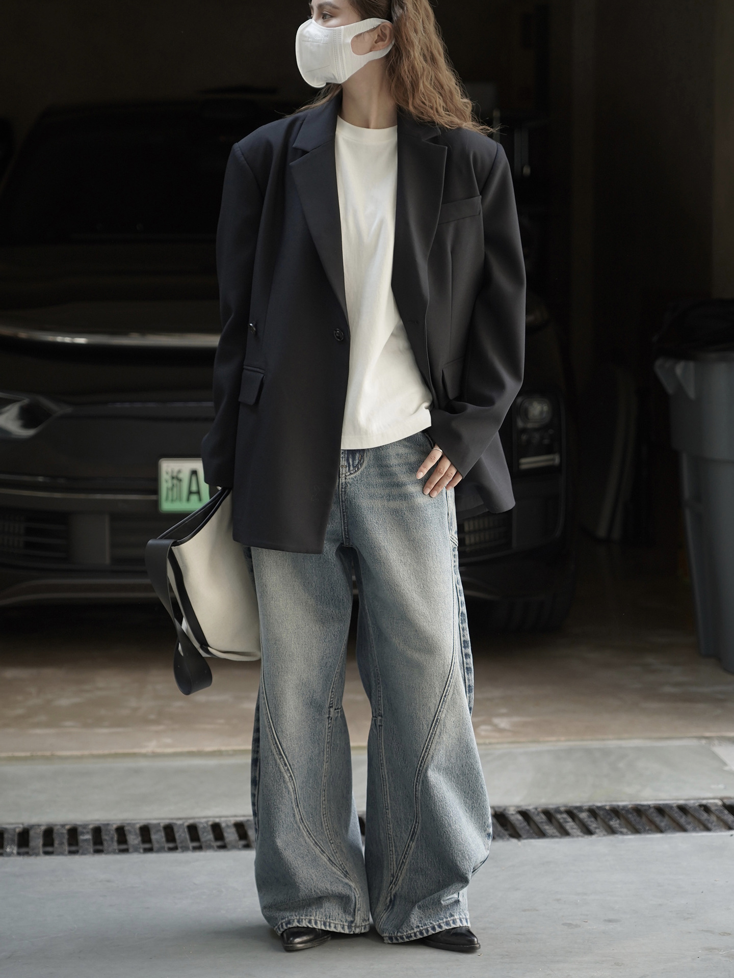 Xuman's New Winter Korean-style Fashionable Design Jacket With Diagonal Placket Back Slit, Loose Fit, Elegant And_ecoleips.com
