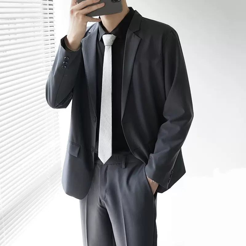 休闲西服男士潮流韩版上衣单件商务西装轻熟风宽松潮牌春秋季外套