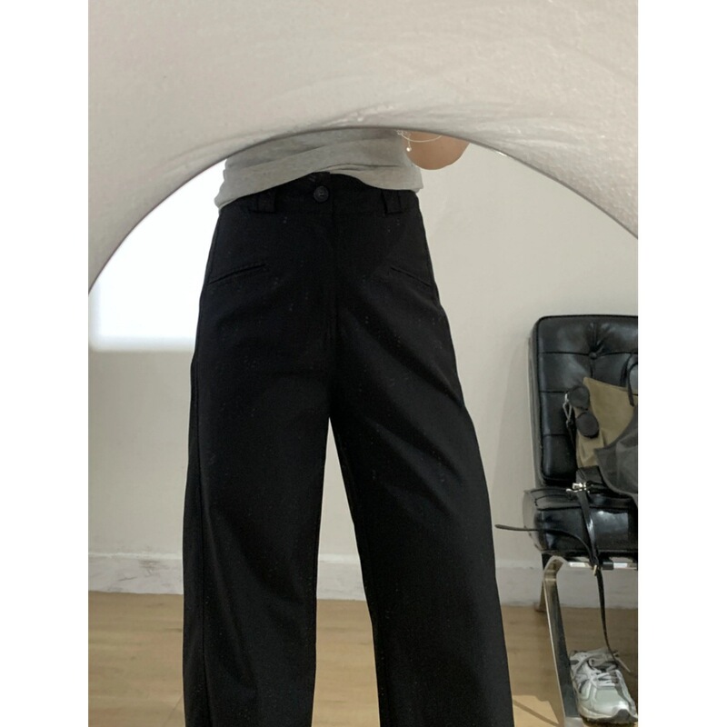 梨形身材西装裤高级感垂感胖mm大码显瘦遮胯休闲阔腿裤弧形拖地裤|undefined