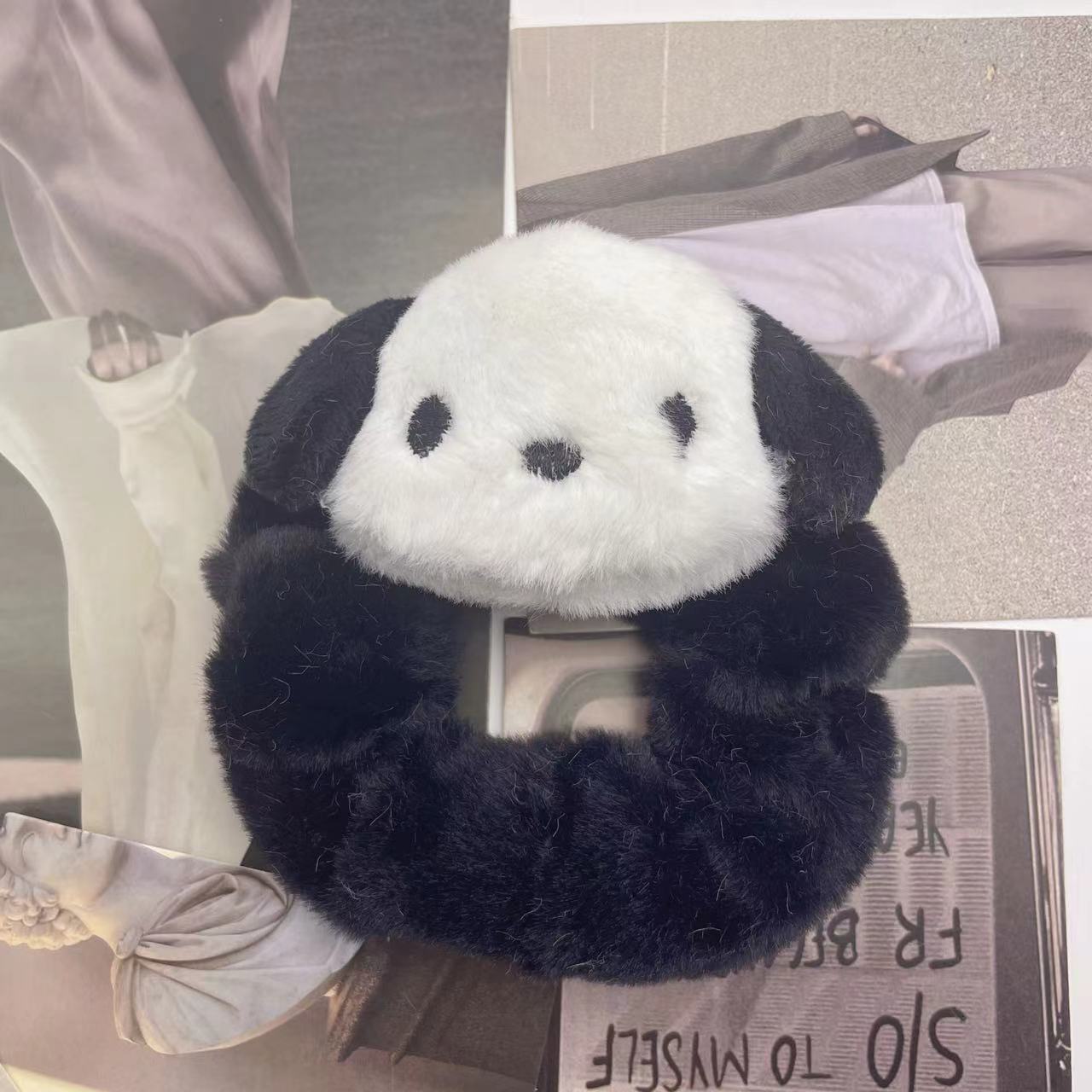 리더 개 검은 머리끈