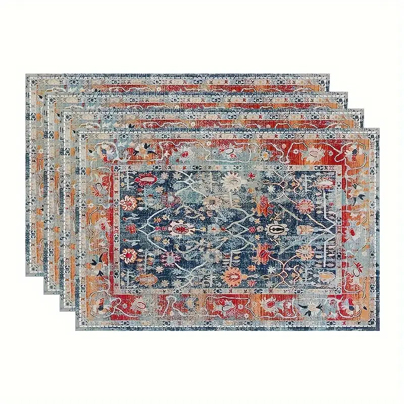 Transfronterizos lino almohadilla de mesa Aliexpress TEMU Amazon almohadilla de mesa cuadrada búfalo rojo almohadilla de Navidad Día de la Independencia