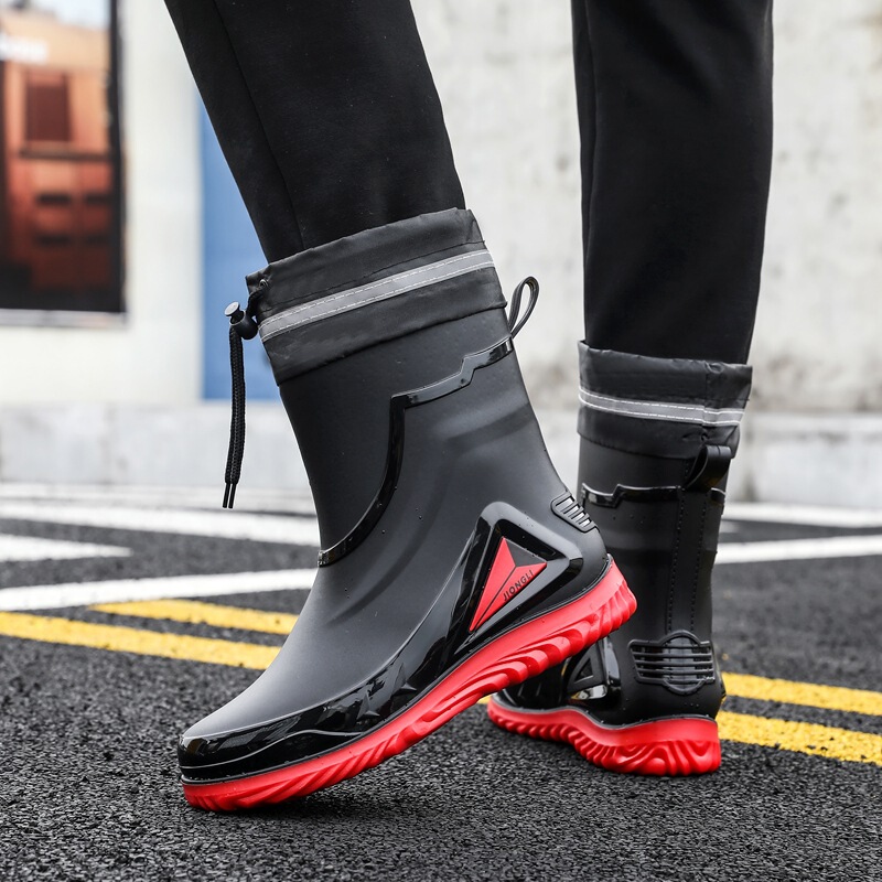 Men's Rain Boots, Waterproof Shoes, Outdoor Water Boots, Kitchen Non-Slip Work Rubber Shoes, Rain Boots, Fleece-Lined, Durable and Cold-Resistant Men's Rain Boots, Waterproof Shoes, Outdoor Water Boots, Kitchen Non-Slip Work Rubber Shoes, Rain Boots, Fleece-Lined, Durable and Cold-Resistant