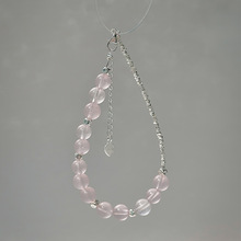 s925纯银天然粉水晶碎银子手链女小众设计高级精致水晶手饰批发