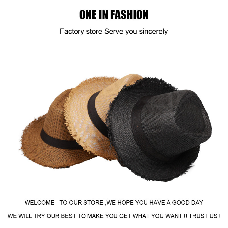 Beach Hat Parent Child Style Paper Straw Printed Hat Sunshade Summer And Autumn Sun Hat Outdoor Beach Straw Hat British Hat_voghion.com