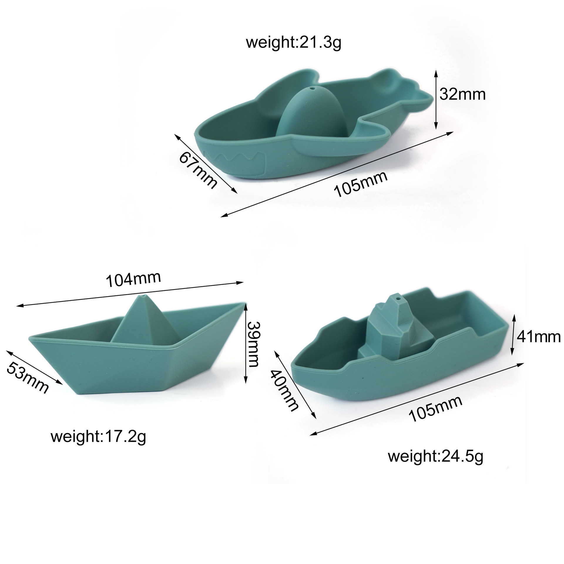 Juguetes de baño al por mayor transfronterizos de tres piezas juegos de juguetes acuáticos de tiburones para niños puzzle de silicona bote de papel