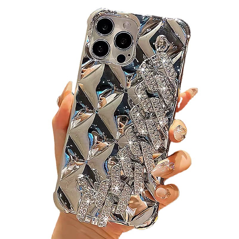 Aplicable Apple iPhone16pro funda para teléfono móvil pulsera de diamantes flash de lujo 14 pequeña fragancia xr de alta gama xsmax marea 15
