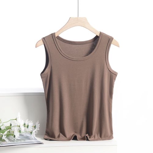 Summer New Fashion Cotton Knit Round Neck Backless Vest Plus Size Elastic Slim Fit Multi-purpose Women's Top Fashion Simple Sleeveless Underwear 