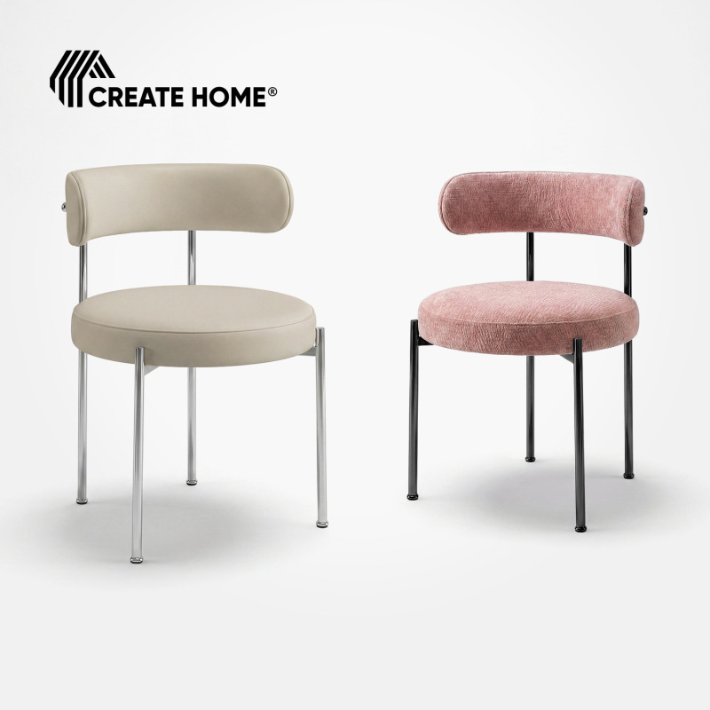 Designer Cream-Style Bella Dining Chair for Living Room, Home Use, Light Luxury, High-End French-Style Backrest, Leisure Makeup Chair