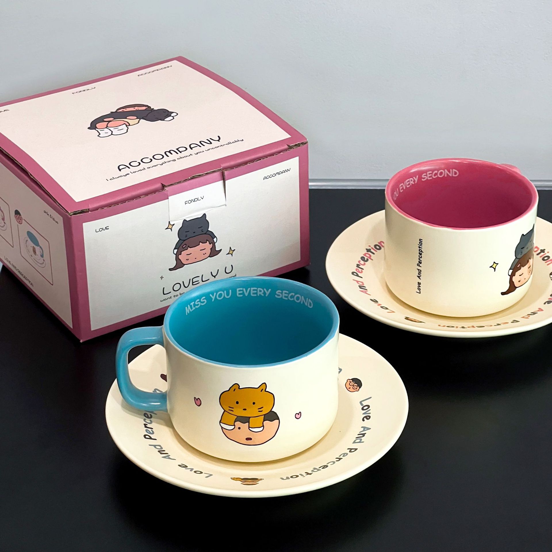 Tazas de café, platos, tazas de té de la tarde, tazas de latte, regalos de cumpleaños para chicas, tazas de café.