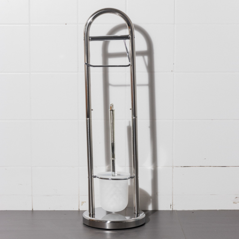 Home Acero inoxidable cepillo de inodoro sin perforación cepillo de inodoro limpio de inodoro de asiento de piso de toallitas de papel