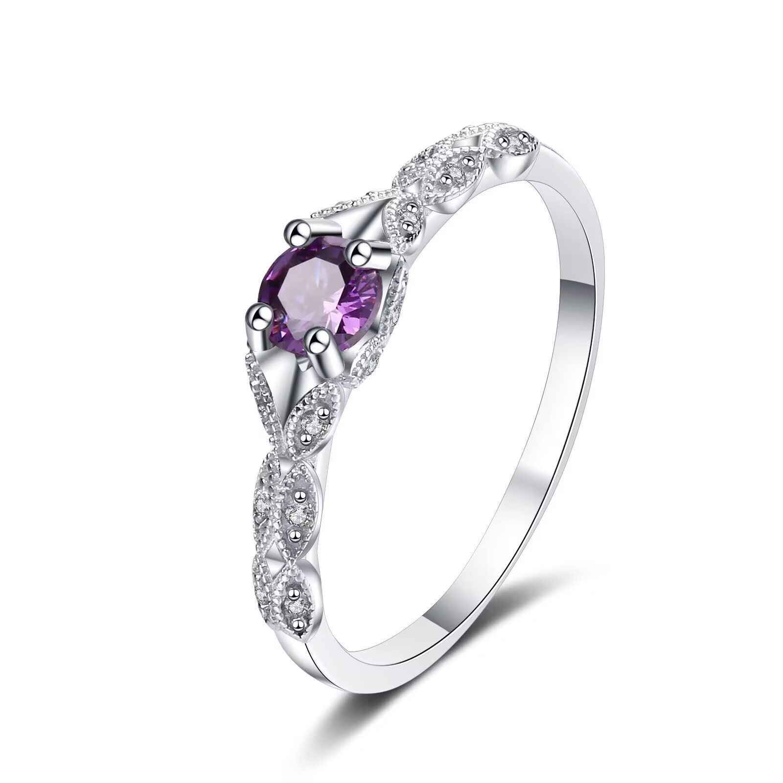 Designer Amethyst Zirkon Ring Elegantes Modeschmuck Für Damen_voghion.com