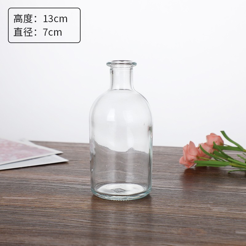 外国貿易卸売ライト高級ハイエンド小さな花瓶セットレトロレリーフフラワーアレンジメント装飾品透明ガラス花瓶|undefined
