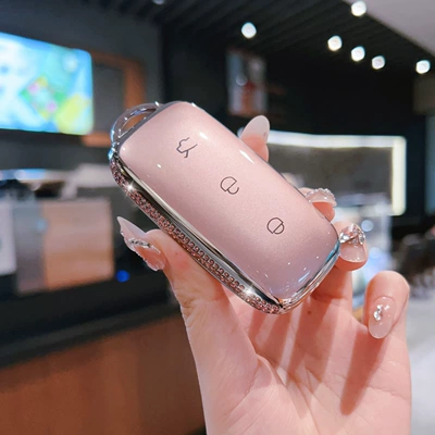 Suitable for Geely Galaxy L7 Xingyao 8 Key Cover A7 Galaxy L6 Galaxy E8M9 Car New Max Starship Buckle Shell Bag (Car key bag) - geely-galaxy-h-model-smart-3-button-side-diamond-pink-single-shell