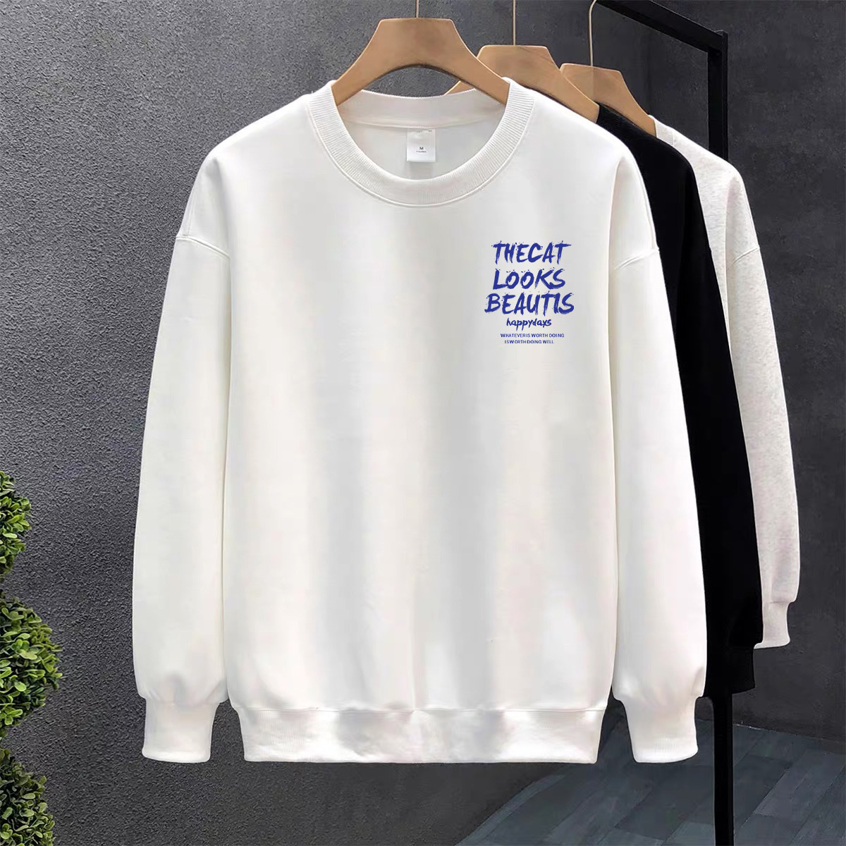 Blanco pesado camiseta de algodón mujer otoño invierno nuevo estilo europeo y americano camiseta de manga larga camiseta de fondo camiseta de estudiantes sin terciopelo