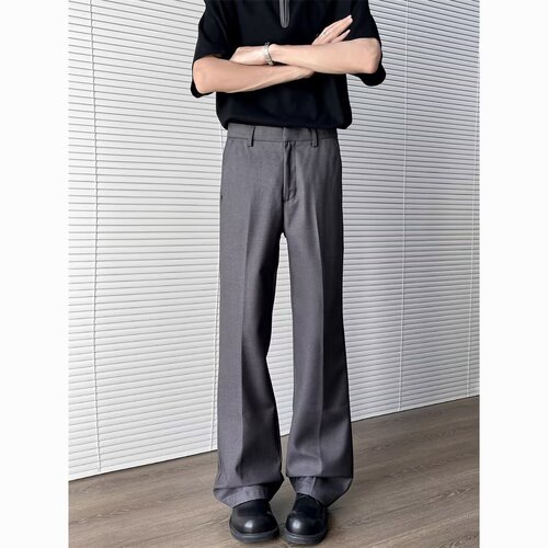 Casual Loose Fit Retro Japanese Style Men's Summer New arriving High-end Straight Leg Trousers with Flared Hem