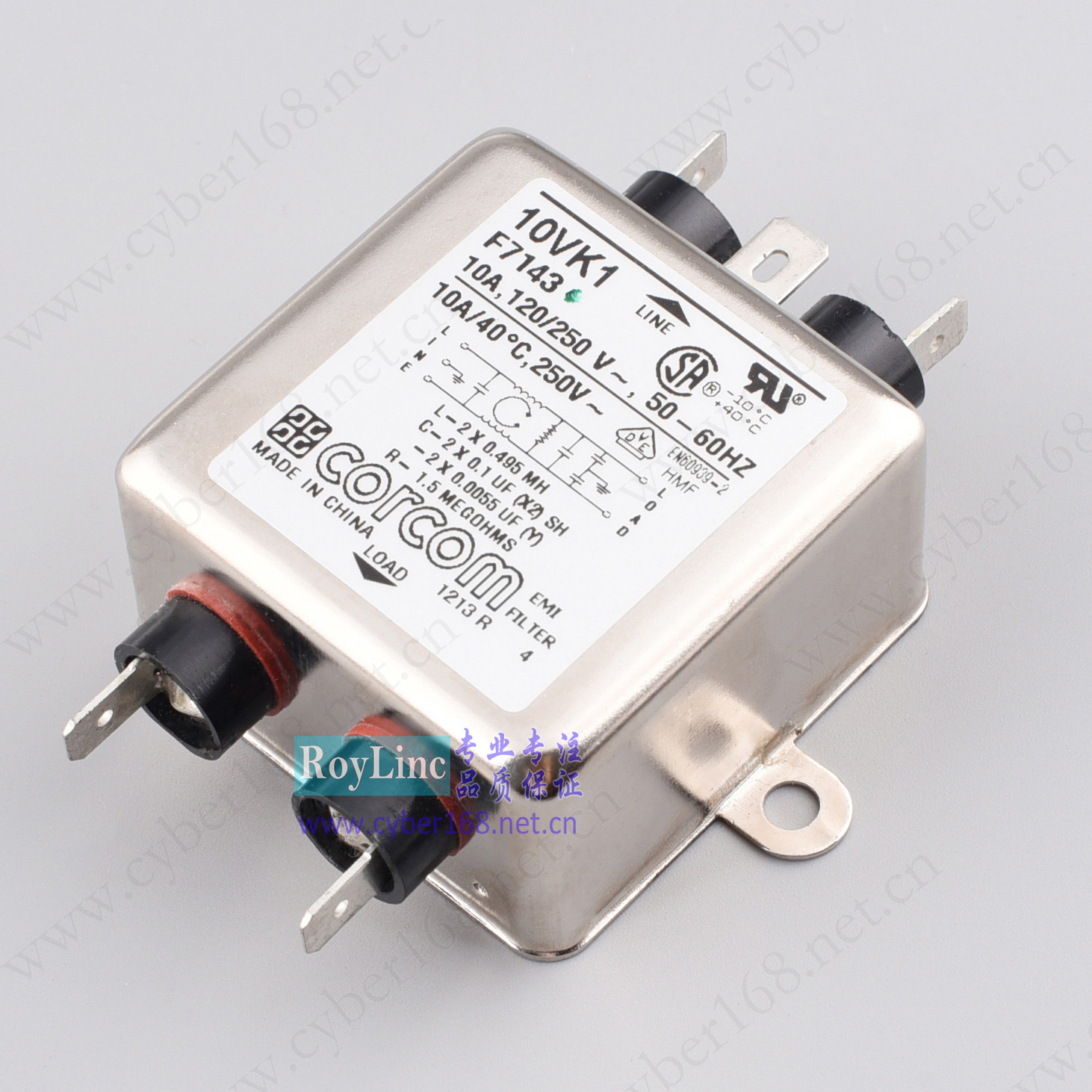 10VK1 KV-1-10 F7143 1-6609028-3 10A抗干扰EMI单相滤波器Corcom