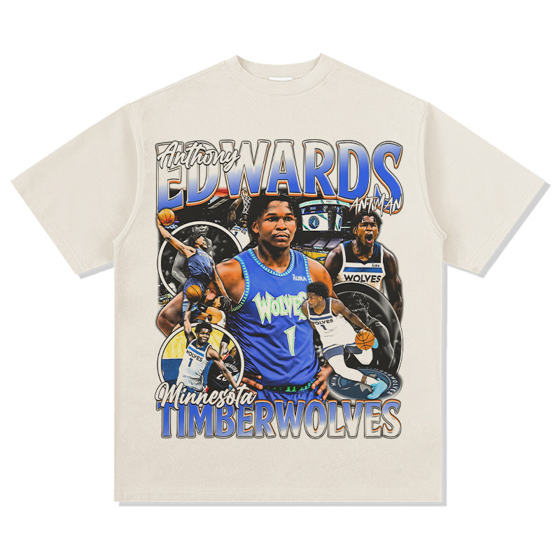 Edwards American Star camiseta de calle hip-hop marca de tendencia impresión retro hacer viejo lavado pesado suelto manga corta image 10