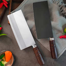 锻打三合钢菜刀夹钢桑刀切片刀切肉刀家用复合钢厨师刀不锈钢厨刀
