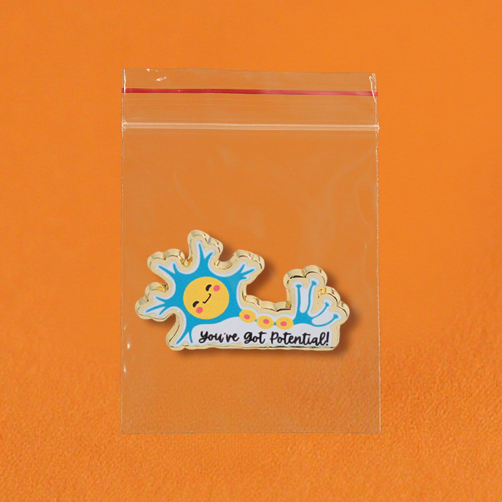 You Have Potential Badge Cute Neuron Fun Emoji Enamel Pin Biologist Gift Decoration